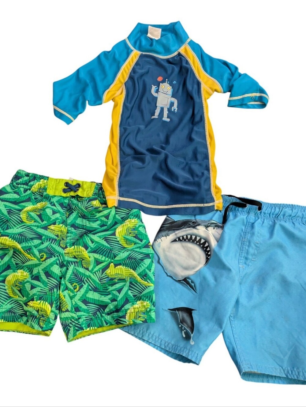 Multiples Boys Swim Set - Blue, Navy, Yellow, Green